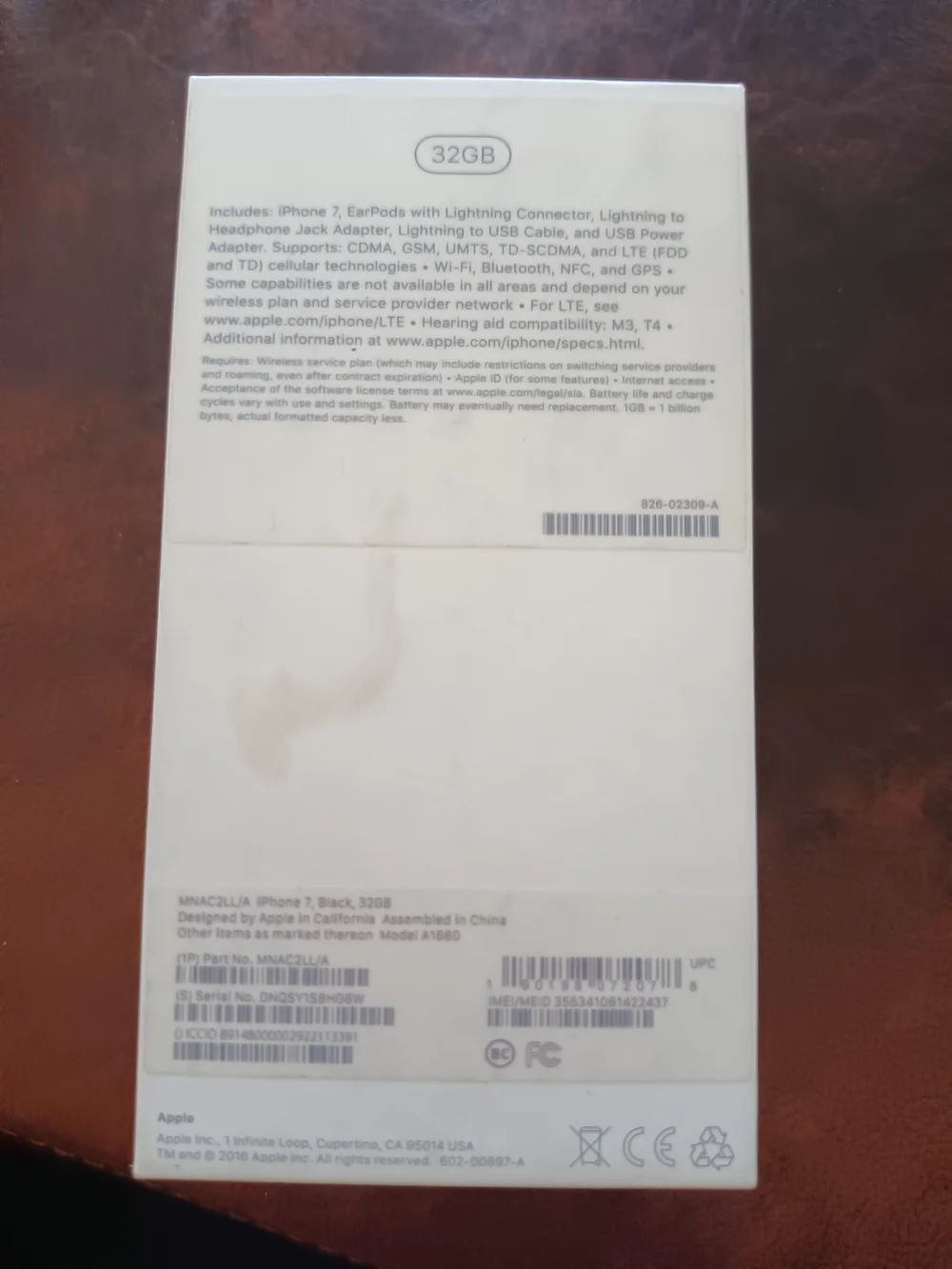 Apple iPhone 7 32GB Black — Unlocked 100% BATTERY